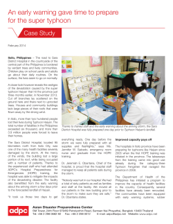 ADPC &ndash; An early warning gave time to prepare for the super typhoon