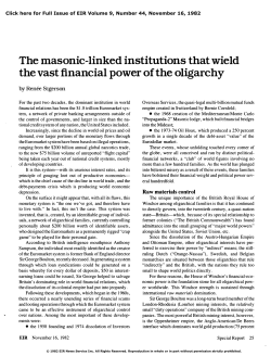 The Masonic-Linked Institutions that Wield the Vast Financial Power