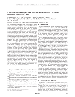 Links between topography, wind, deflation, lakes and dust: The case