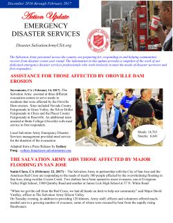 Action Update - The Salvation Army Emergency Disaster Services