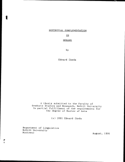 Sentential Complementation in Mohawk