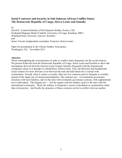 Social Contracts and Security in Sub-Saharan African Conflict States