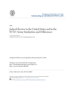 Judicial Review in the United States and in the WTO