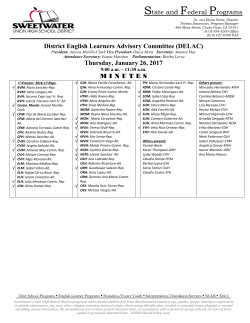 minutes - Eastlake High School - Sweetwater Union High School
