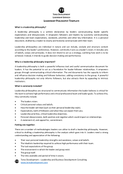 Leadership Philosophy