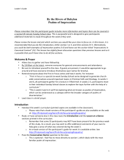 By the Rivers of Babylon Psalms of Imprecation