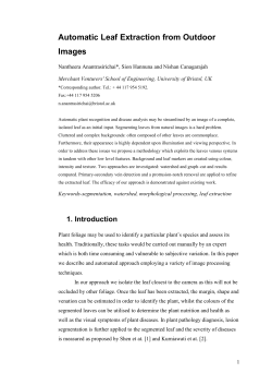 Automatic Leaf Extraction from Outdoor Images