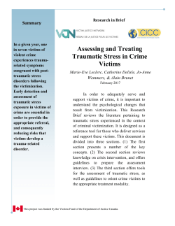 Assessing and Treating Traumatic Stress in Crime Victims