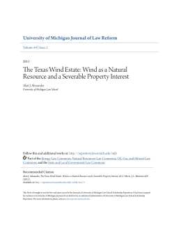 The Texas Wind Estate: Wind as a Natural Resource and a