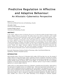 Predictive Regulation in Affective and Adaptive Behaviour