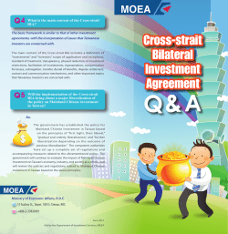Cross-strait Bilateral Investment Agreement Cross