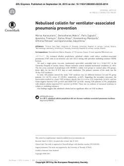 Nebulised colistin for ventilator