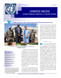UNMISS News Issue No 6 June 2015