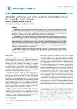Intradural Tophaceous Gout of the Cavernous Sinus and Spine
