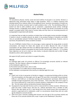 Alcohol Policy - Millfield School