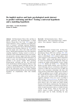 Do implicit motives and basic psychological needs