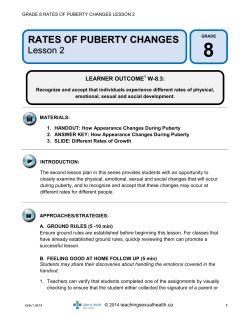 RATES OF PUBERTY CHANGES