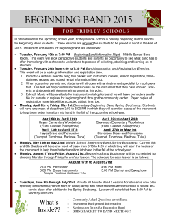 beginning band 2015 - Fridley Public Schools