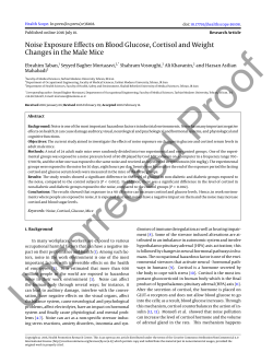 Noise Exposure Effects on Blood Glucose, Cortisol and Weight