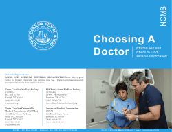 Choosing A Doctor - North Carolina Medical Board