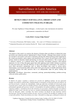 benign urban surveillance, observation and community policing in
