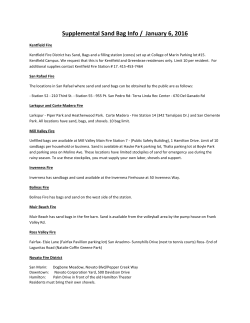 Supplemental Sand Bag Info / January 6, 2016
