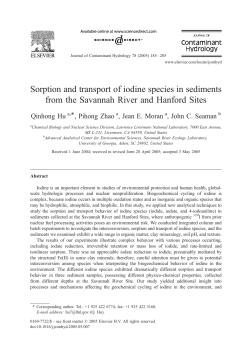Sorption and transport of iodine species in sediments