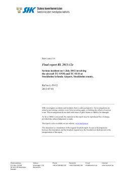 Final report - Statens haverikommission