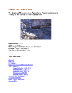 The Origins of Mesoamerican Agriculture: Reconnaissance