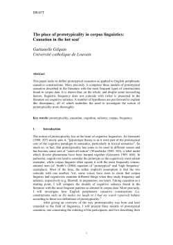The place of prototypicality in corpus linguistics
