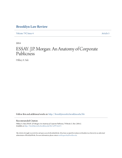 ESSAY: JP Morgan: An Anatomy of Corporate