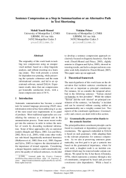 Sentence Compression as a Step in Summarization or an