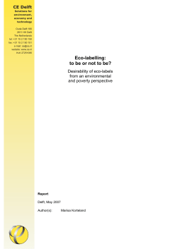 Eco-labelling: to be or not to be?
