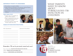 what parents need to know about tuberculosis (tb) infection in children