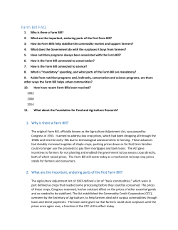Farm Bill FAQ