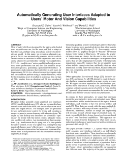Automatically Generating User Interfaces - Washington