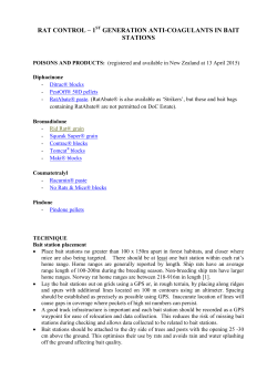 1ND GENERATION ANTI-COAGULANTS IN BAIT STATIONS FOR