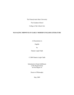 MANAGING MIDWIVES IN EARLY MODERN ENGLISH LITERATURE