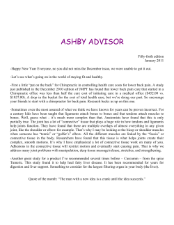 January 2011 - Ashby Chiropractic Clinic