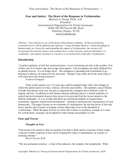 Fear and Justice: The Heart of the Response to Victimization