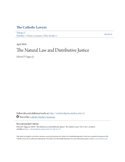 The Natural Law and Distributive Justice