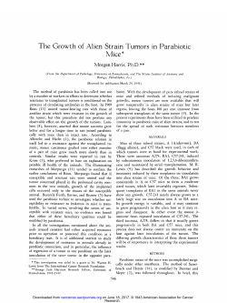 The Growth of Alien Strain Mice* Tumors in