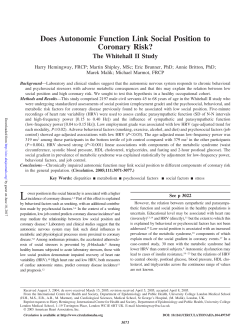Does Autonomic Function Link Social Position to