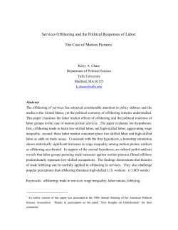 Services Offshoring and the Political Responses of Labor