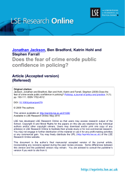 Does the fear of crime erode public confidence in policing?