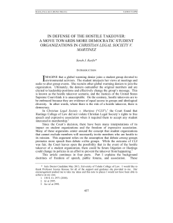 in defense of the hostile takeover: a move