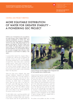 More Equitable Distribution of water for Greater Stability &ndash; A
