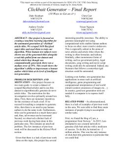 Clickbait Generator &ndash; Final Report