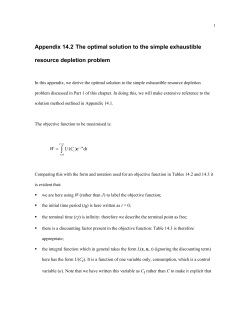 Appendix 14.2 The optimal solution to the simple exhaustible