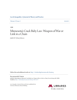 Minnesota`s Crack Baby Law: Weapon of War or Link in a Chain